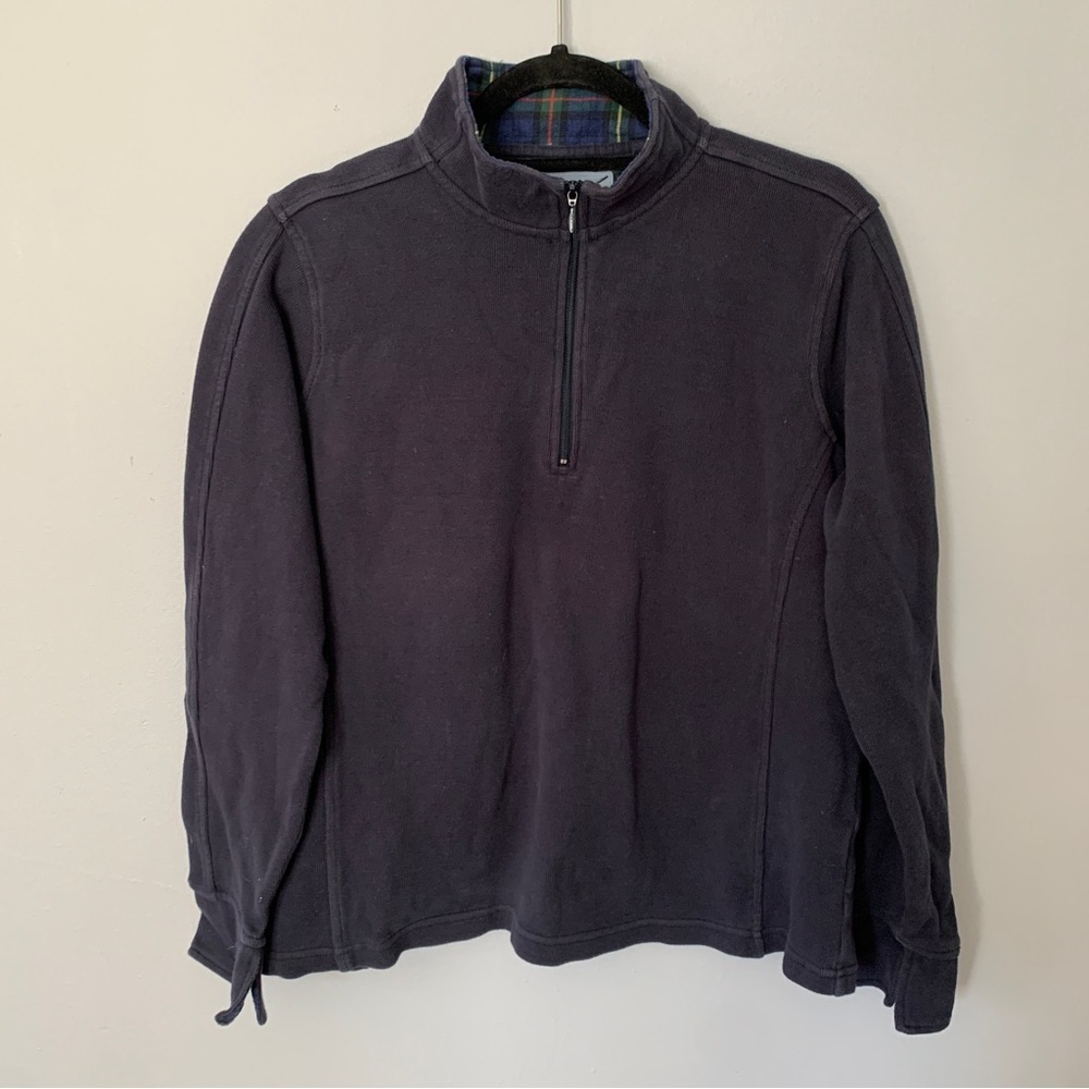 Orvis // navy quarter zip cotton pullover size large wk2
